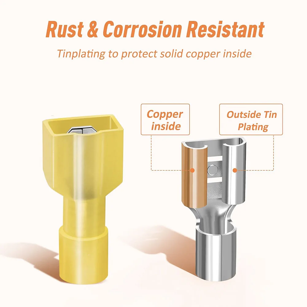 600PCS T Tap Wire Connectors Kit Insulated Wire T-Tap Splice Wire Connectors Electrical Quick Disconnect Spade Connectors