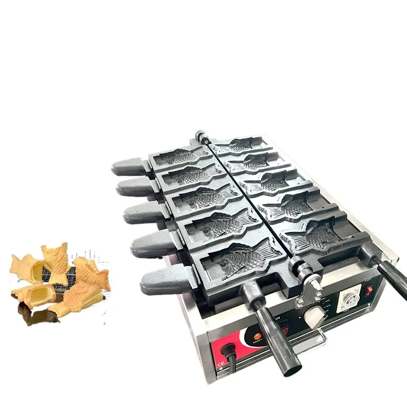 Commercial Big Mouth Snapper Burner Waffle Machine Non-Stick Pan Stainless Steel Body
