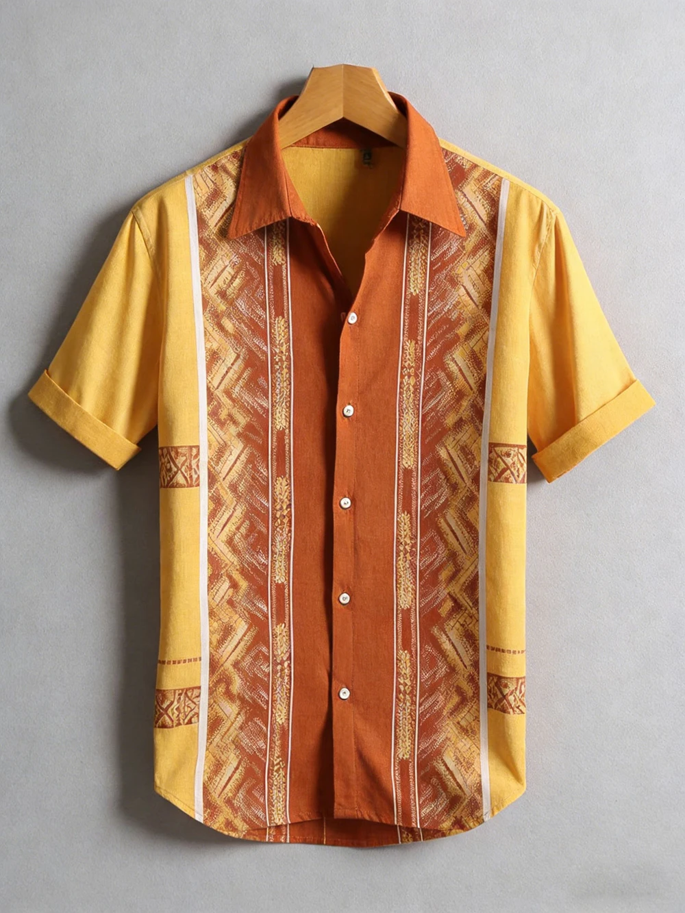 

2026 Men's linen short-sleeved shirt natural texture 3D printed shirt Hawaiian vacation outdoor social party men's loose clothes