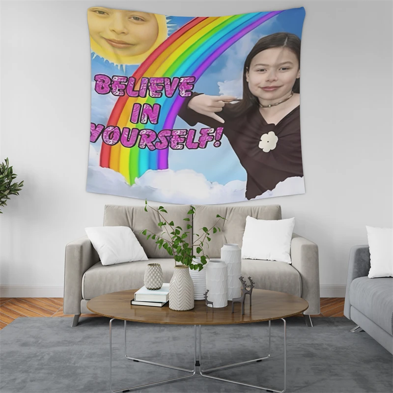 Gaslight Gatekeep Girlboss ICarly Believe in Yourself Tapestry Wall Hanging Art for Bedroom Living Room College Dorm Party