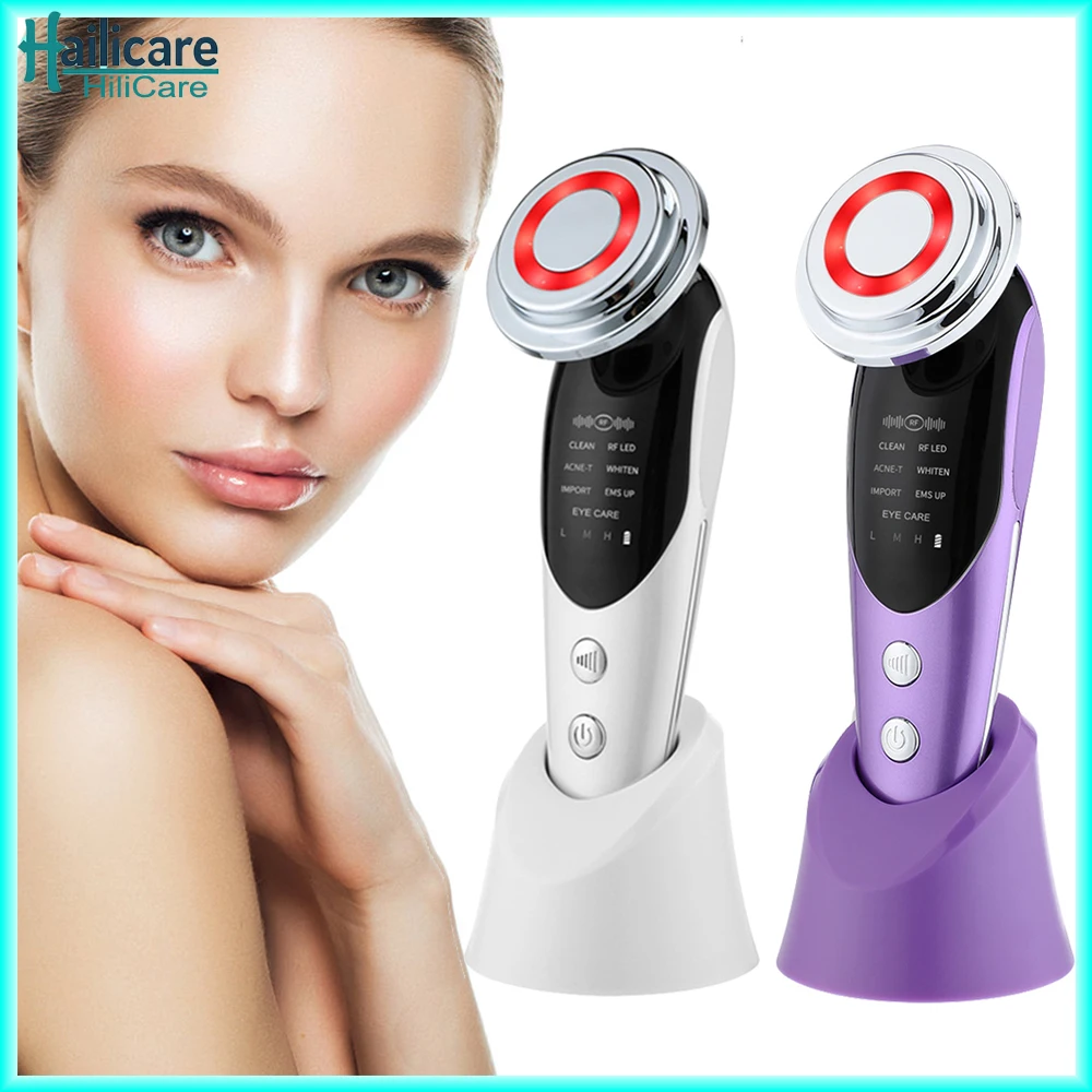 

Facial Massager 7 in 1 RF EMS Skin Care Tools Face Lift Multifunction Firm Device Skin Rejuvenation Wrinkle Removal Face Beauty