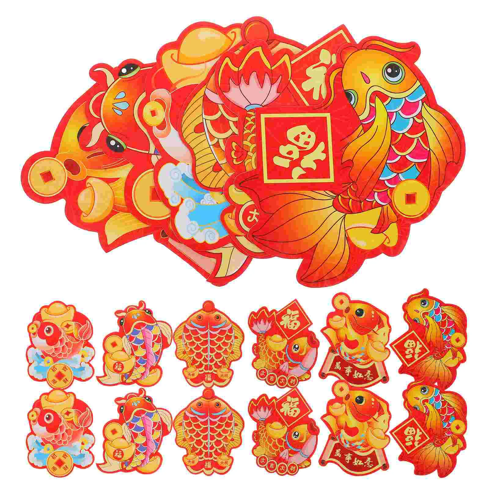 24 Pcs New Year Red Envelope Spring Festival Packet Lunar Calendar Money Envelopes Paper Chinese