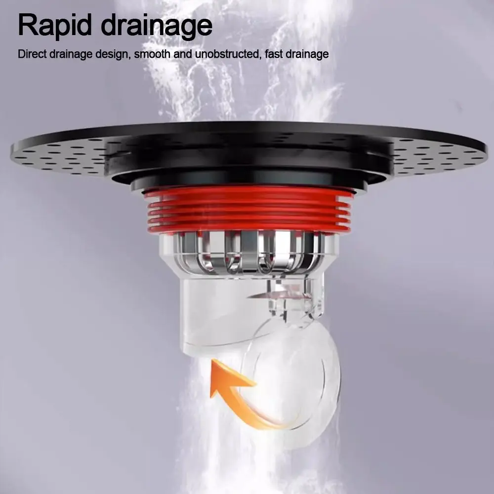 With Grid Grate Cover Shower Floor Drain Core Backflow Preventer Dectable Sink Strainer Anti Blocking Insect Proof