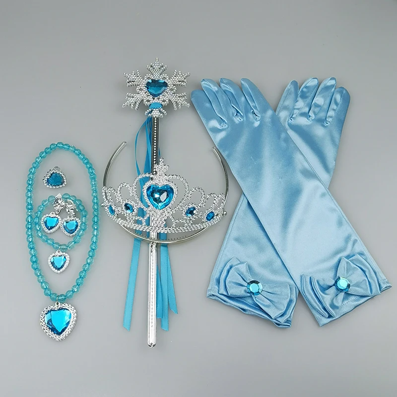 

Girls Cosplay Elsa Anna Princess Crown Magic Wand Costume Headband Party Rhinestone Hair Bands For Kids Hairband Gifts Toys