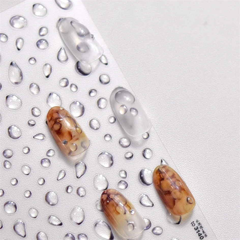 Colorful Bubble Star Fantasy WaterDrop Unicorn Heart Star Jelly Summer 5D Decal Soft Relief 3D Decoration Nail Art Sticker Woman