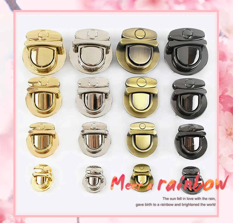 2/5Pcs Metal Turn Lock Snap Buckles for Handbag Women Bag Twist Locks Clasps Closure DIY Latch Buckle Hardware Accessories