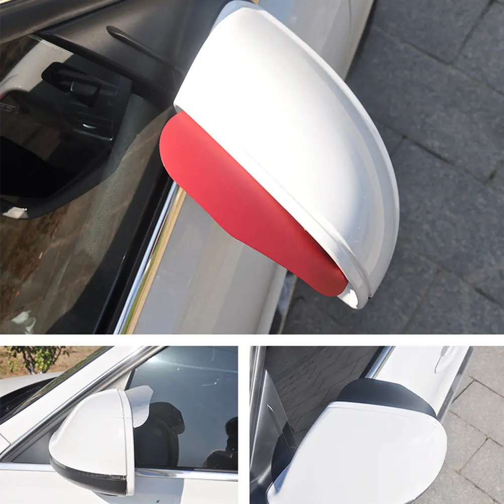 2Pcs Rear Mirror Rain Visor Side Mirror Rain Shield Aluminium Alloy Silver Prevent Raindrops Snow Scratch Protection for Car Suv