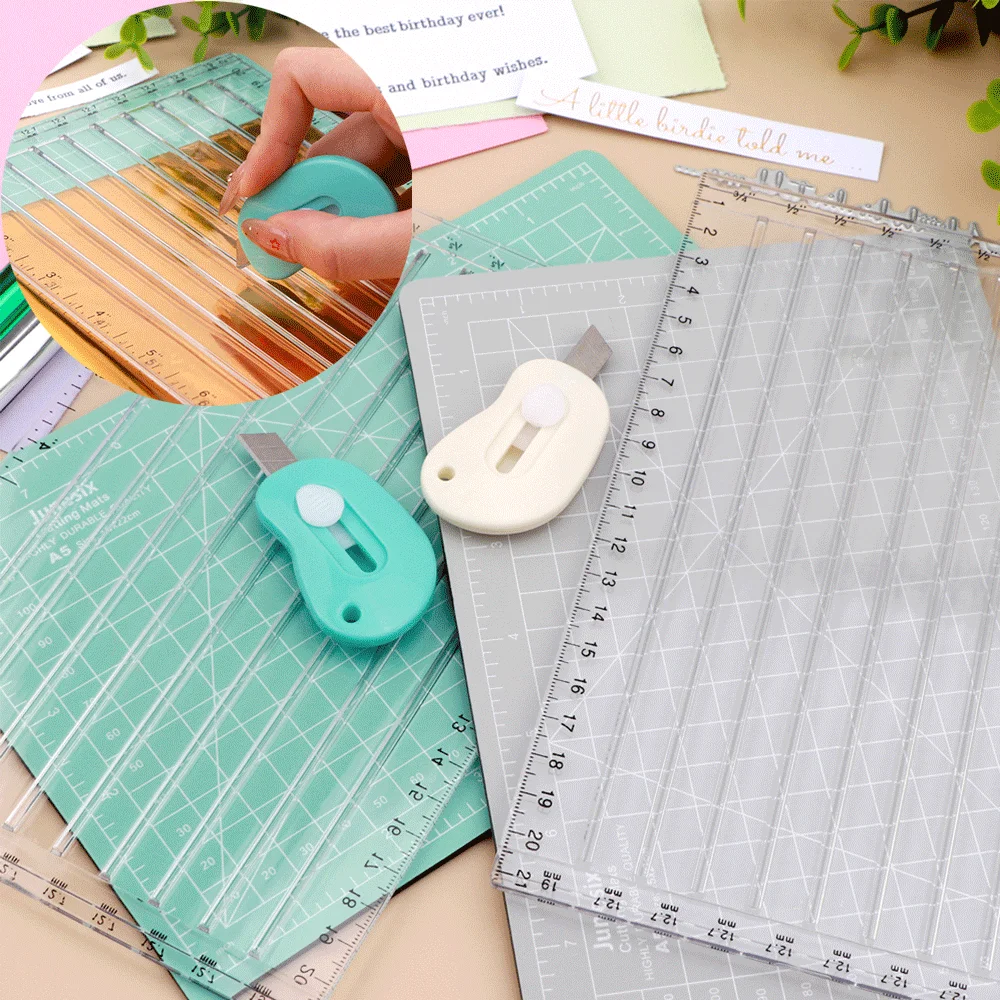 Quick Trimmer for Foil and Paper with Blade; Craft Foil Paper Cutters; Easy Sentiment Strips Trimming Tools