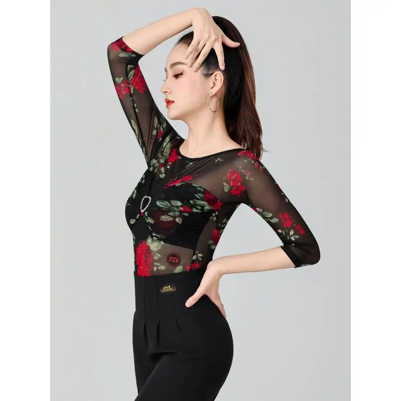 Nuevo Leotardo de baile latino para mujeres/niñas/señoras, nueva Salsa Sexy/salón de baile/tango/cha Cha/rumba/samba/top latino