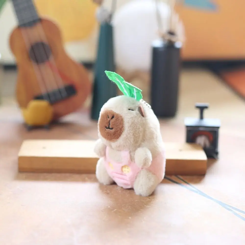 Cute Cartoon Capybara Plush Pendant Stuffed Toys Summer Capybara Doll Keychain Coat Schoolbag Accessories Bag Pendant Gifts