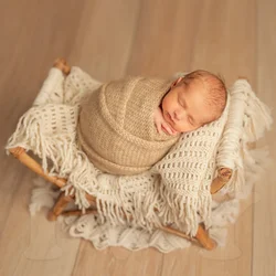 Newborn Photography Props Wrap Accessories Soft knitted fringe blanket Neonate Photo Flokati Posing Prop Shoot Studio Accessory