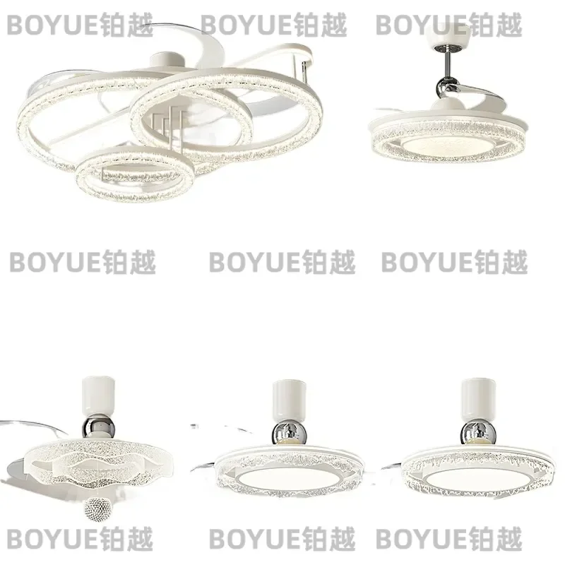Nordic Invisible Ceiling Fan Light Modern Italian Style Living Room Bedroom Dining Study Air Cooling Lamp Fixture Home Decor