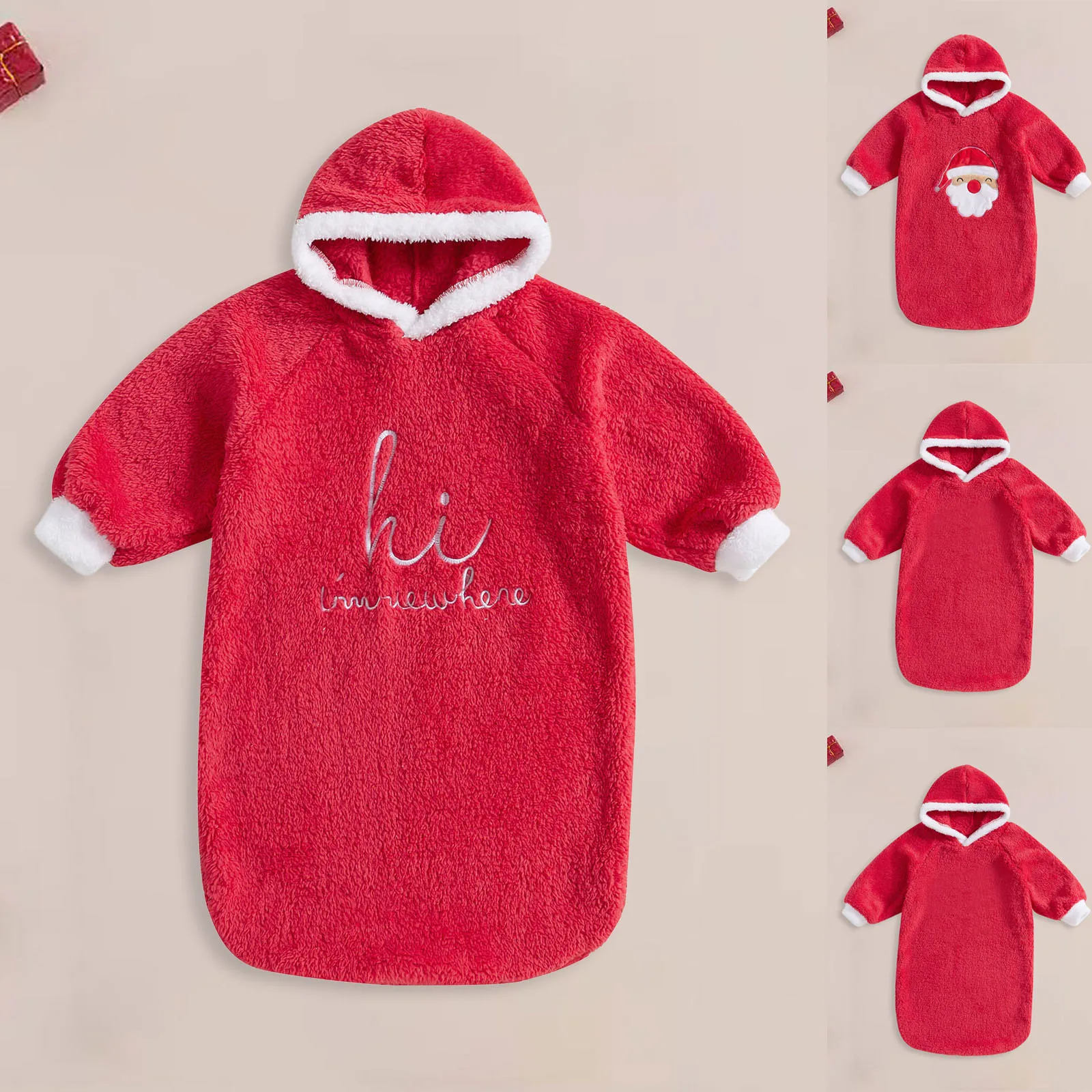 

Зимнее платье для маленьких девочек, рождественские наряды для малышей, комбинезон Санта-Клауса с длинными рукавами для девочек и мальчиков, шелковый комбинезон для новорожденных, Рождественский шелковый комбинезон для маленьких девочек