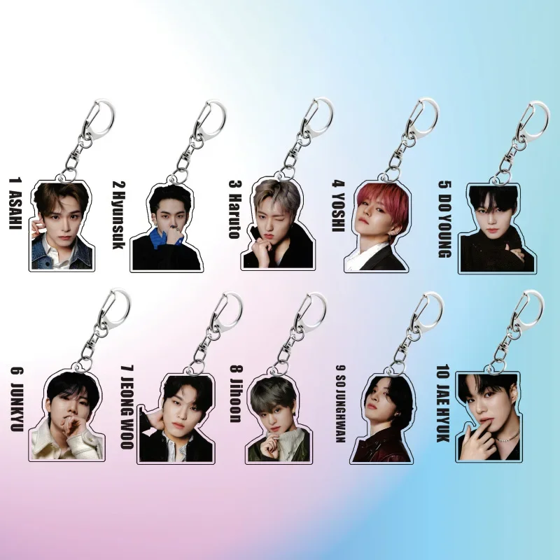 Korean Boy Group Star Hyunsuk Choi Jihoon Park Yoshi Keyrings with Acrylic Pendant Keychain Star Merchandise Gifts Ornament