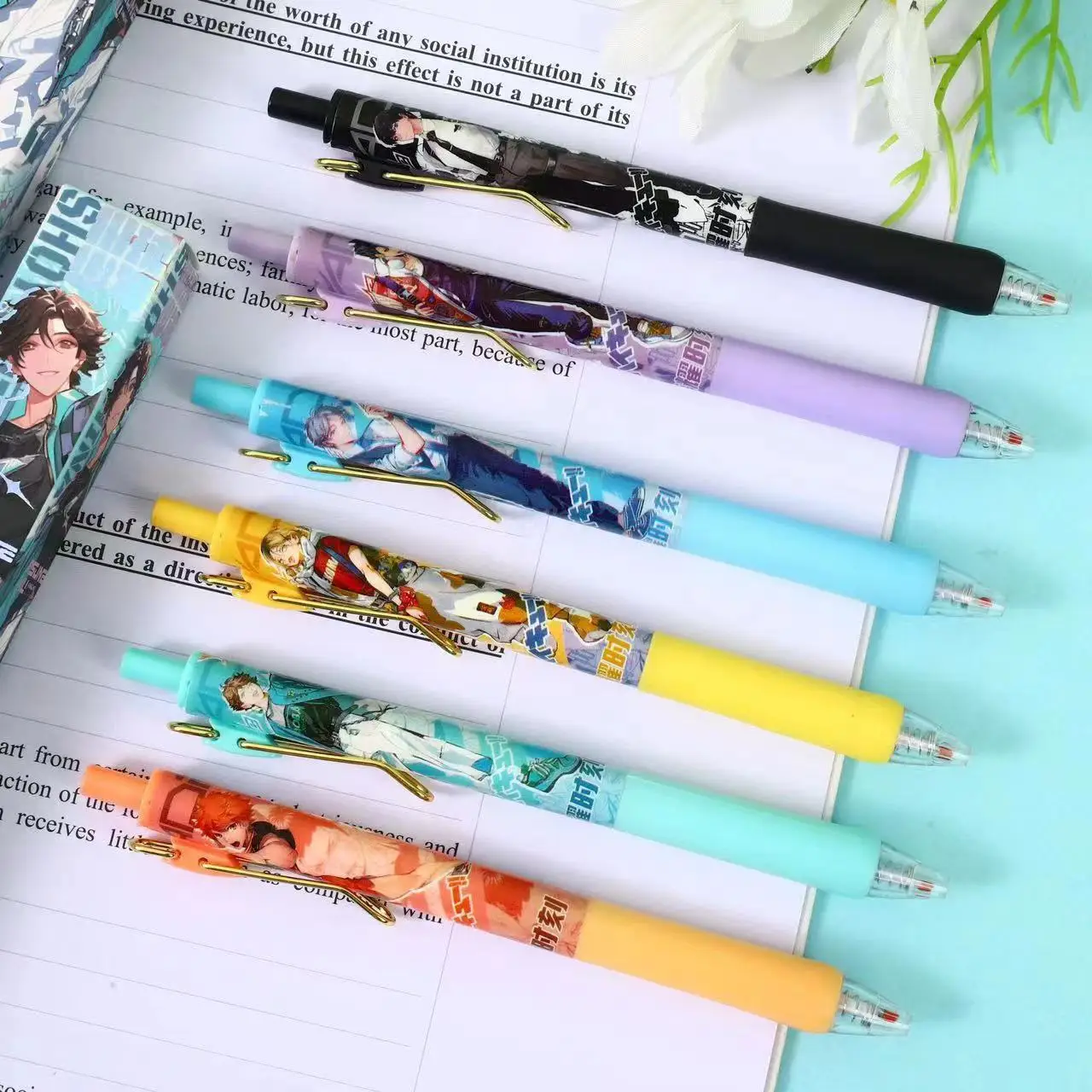 Random 3Pcs Anime ballpoint pen Cartoon Gel Pen back to school office stationery supplies children\'s day gift