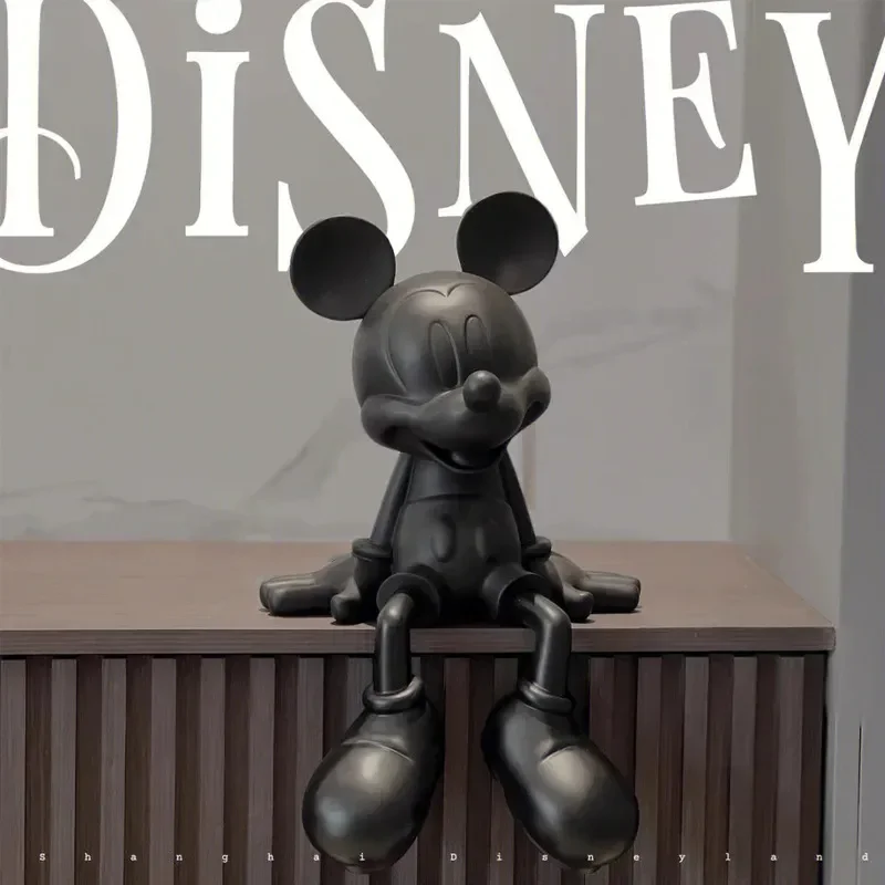 Disney Large Mickey Mouse Sitting Resin Movable Statue Series Model Collection Statue Doll Home Living Room Decoration Doll