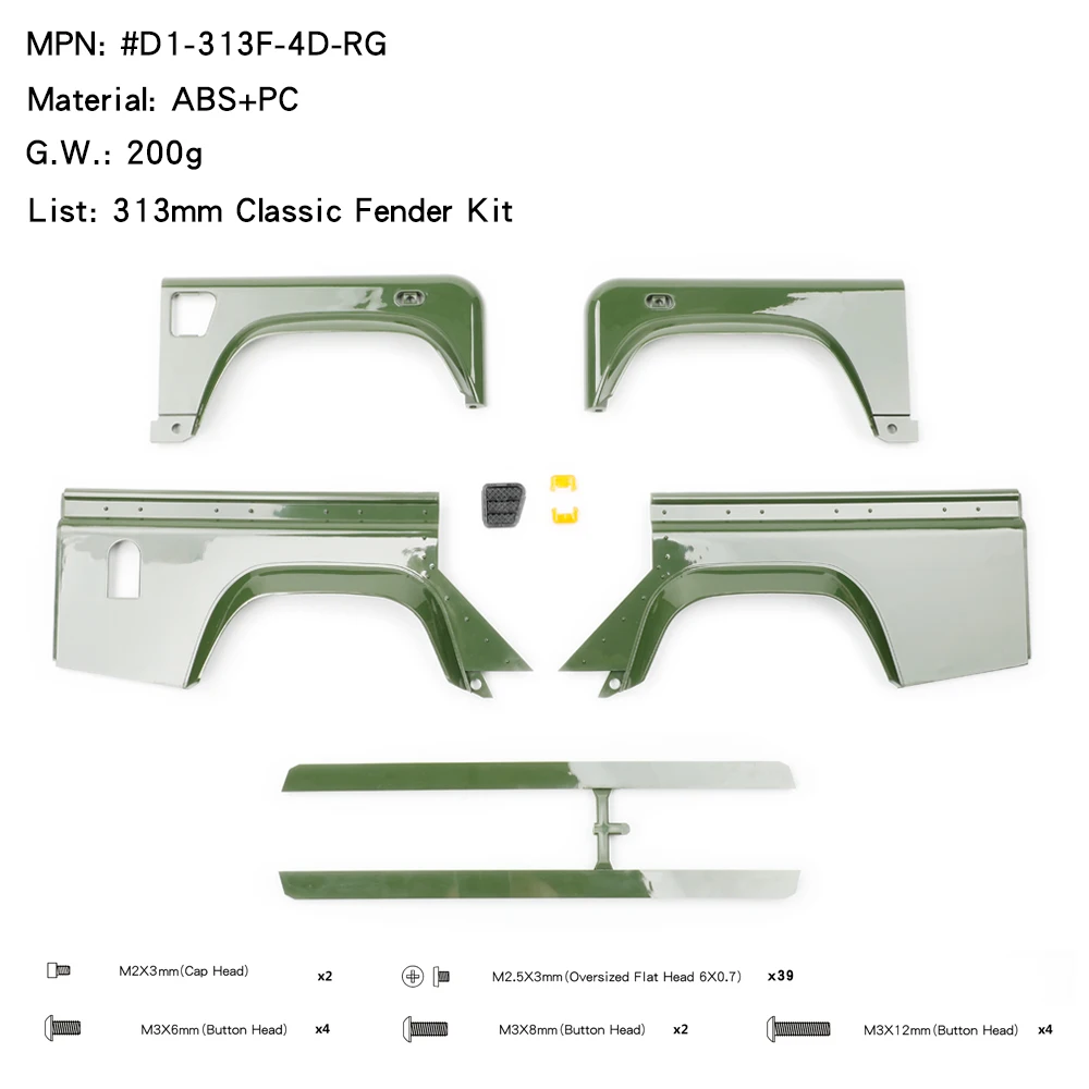 Plastic Simulatie 324/313mm 5 Deuren Monocoque Auto Shell voor 1/10 RC Crawler Auto Traxxas TRX4 Defender RD110 Wagon Diy Onderdelen