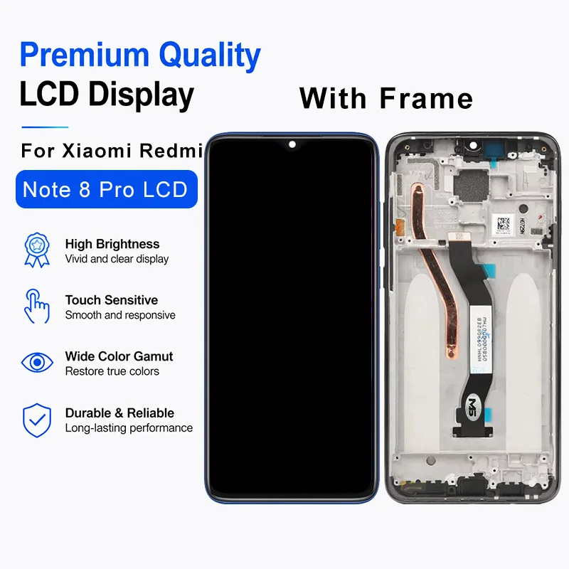 IPS For Xiaomi Redmi Note 8 Pro LCD M1906G7I Display Digitizer Assembly Touch Screen For Redmi Note 8 Pro LCD Replacement Parts