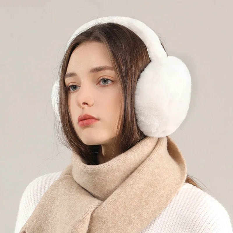 New Earmuffs Women\'s Winter Cute Foldable Simple Ear Cover Ear Protection Korean Version Warmth Plush Warm Anti-freeze Eartips