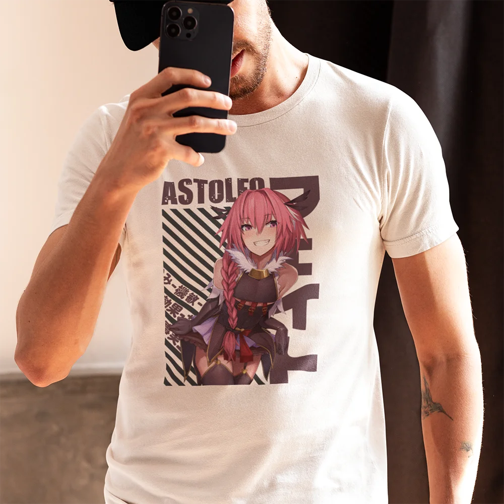 Аниме Astolfo симпатичная японская fate stay night манга большой заказ ловушка Райдер 100% хлопок печатная Футболка для мужчин женская одежда