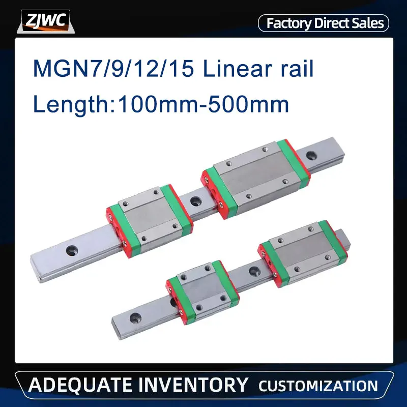 

1pc Linear Guide MGN12 MGN15 MGN7 MGN9 100 150 200 250 300 400 500mm Miniature Linear Rail Slide+1pc MGN7C MGN9C MGN12H Carriage