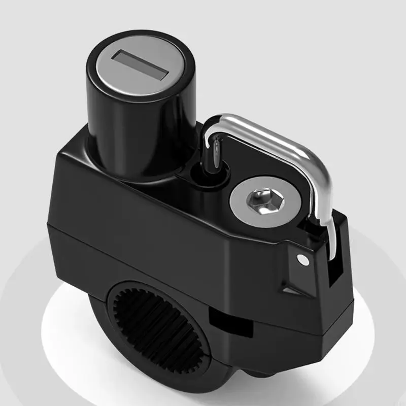 

D5BE Upgrades Motorcycle Helmets Locks Secure Aluminum Helmets Mount Compact Designings Secure Lock with Hook for Handlebars