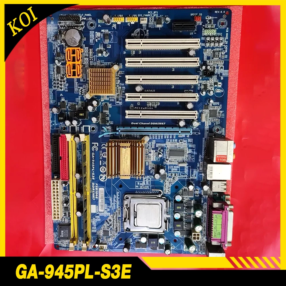 Original For G-I-G-A-B-Y-T-E ASM wire bonding machine motherboard 5 PCI GA-945PL-S3E REV 6.6