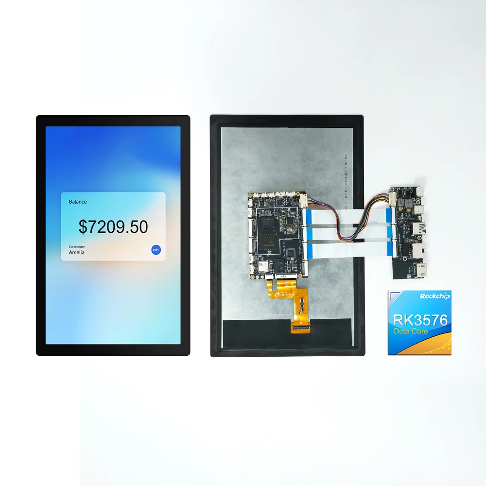 

Open Frame 11 Inch Embedded Android Touchscreen Panel RK3576 Android 14 WiFi 6 Ethernet Touch Display HDMI RJ45 DC in HMI Panel