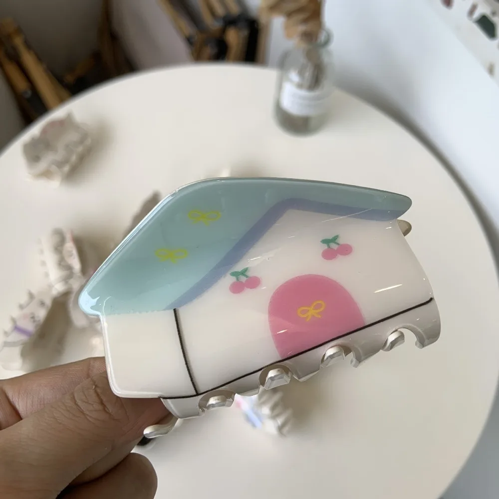 

Waterproof Cartoon Animal Shark Clip Korean Style Hairgrips Acrylic Hair Claw Headwear Clock Women Hair Accessories Daily