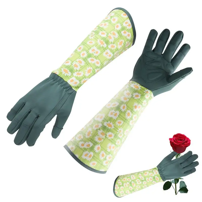 Rose Pruning Gloves Long Sleeve Forearm Protection Gloves Leather Thorn Proof Glove Breathable Work Gloves For Outdoor Gardening