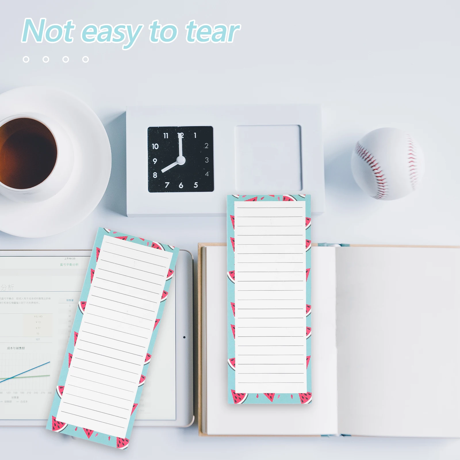 3pcs Magnetic Notepad Smooth Writing Tear Resistant Pages for Fridge Grocery List Notebook Home Office Refrigerator Note Pads