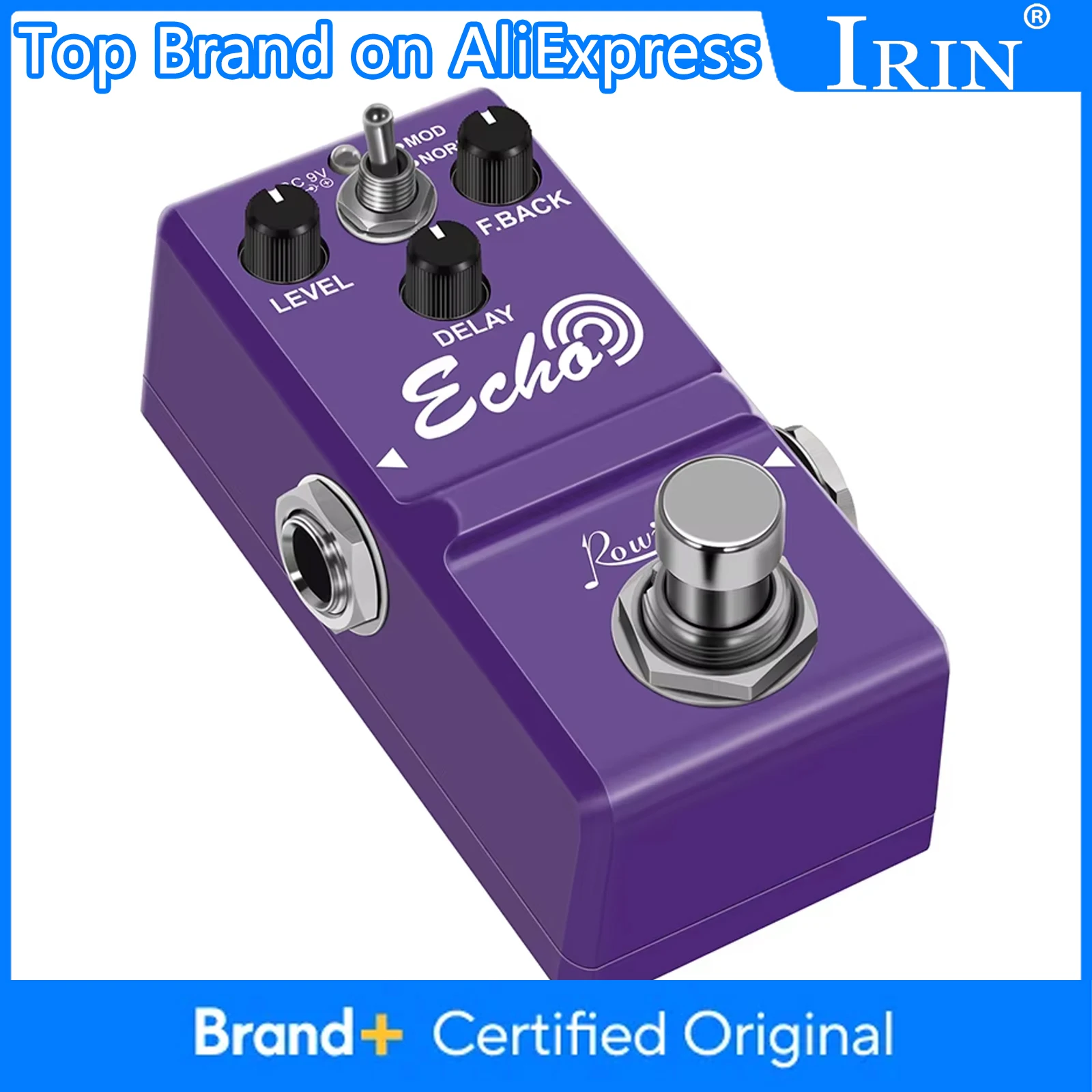 

ROWIN LN-314 ECHO педаль эффектов с задержкой для гитары 25 мс ~ 600 мс широкий диапазон задержки гитарная педаль True Bypass Запчасти и аксессуары для гитары