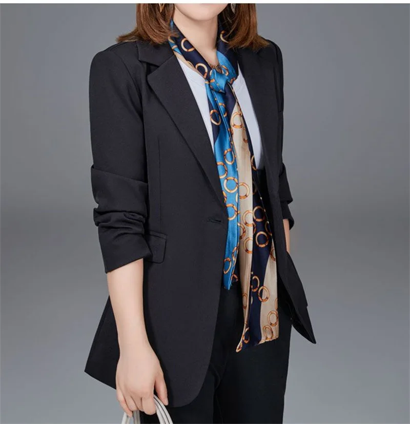 New Oversized Women Blazers Autumn Office Lady Pocket Blazer Women Jackets for Women Black Suit Coats Ladies Casual Tops L - 7XL