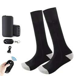 NEW Heated Socks Remote Control Motorcycle Electric Heating Socks Rechargeable Battery Winter Thermal Thick Stockings Men Women