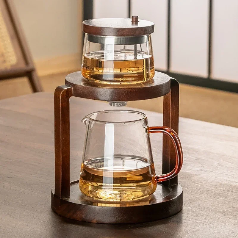 Creative automatic magnetic tea brewer household high borosilicate heat-resistant glass teapot Kung Fu tea set