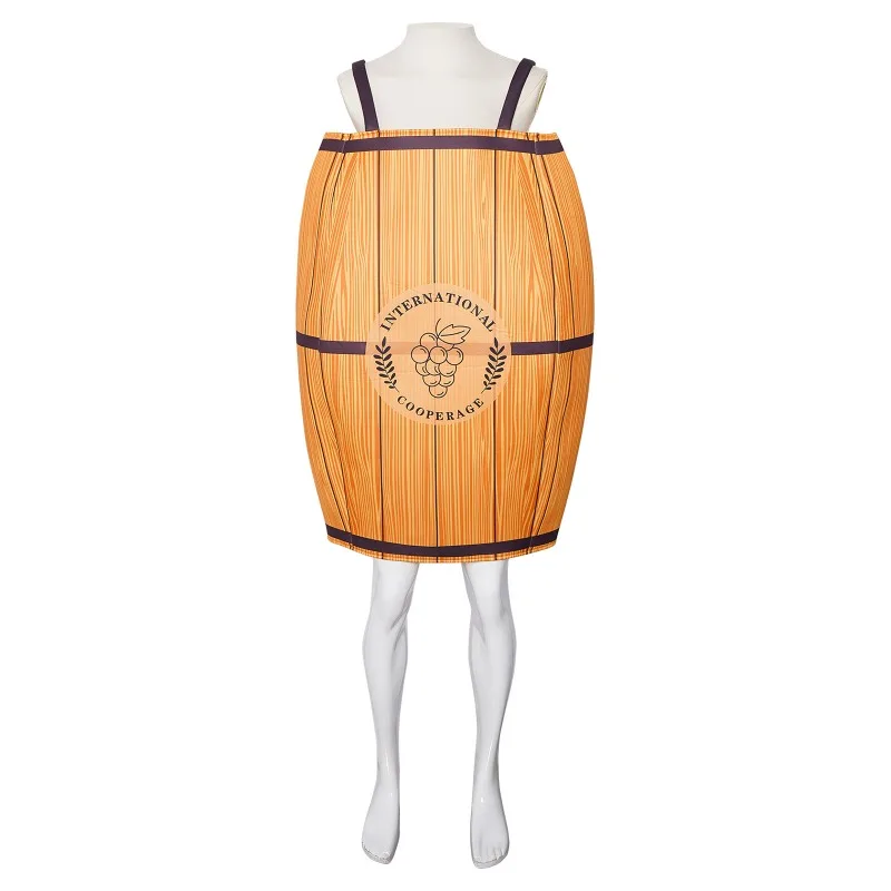 2025 زي برميل البيرة لعروض الحفلات |   زي تنكري لوعاء تخمير كوميدي مع أشرطة لعروض المسرح ذات الطابع