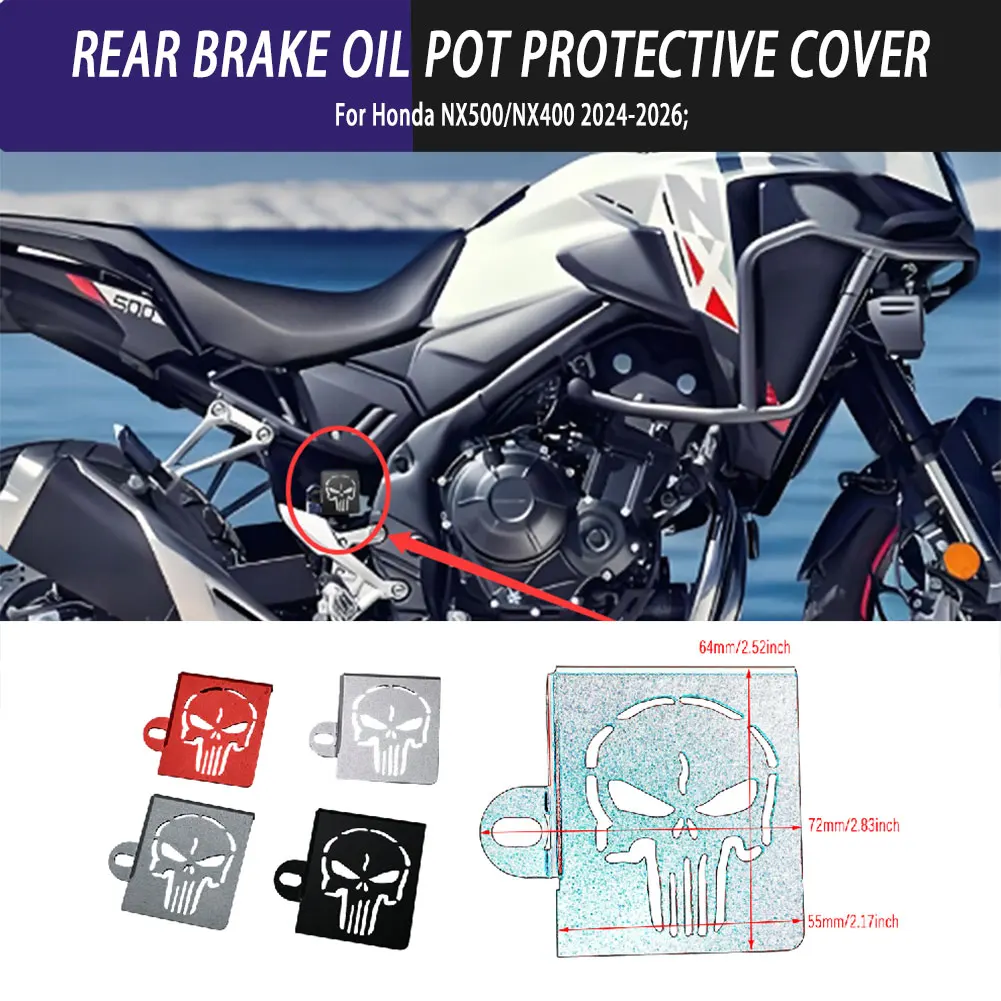 

Motorcycle Protective Parts Rear Brake Oil Pot Protective Cover Oil Fluid Reservoir Cover For Honda NX500/NX400 2024 2025 2026