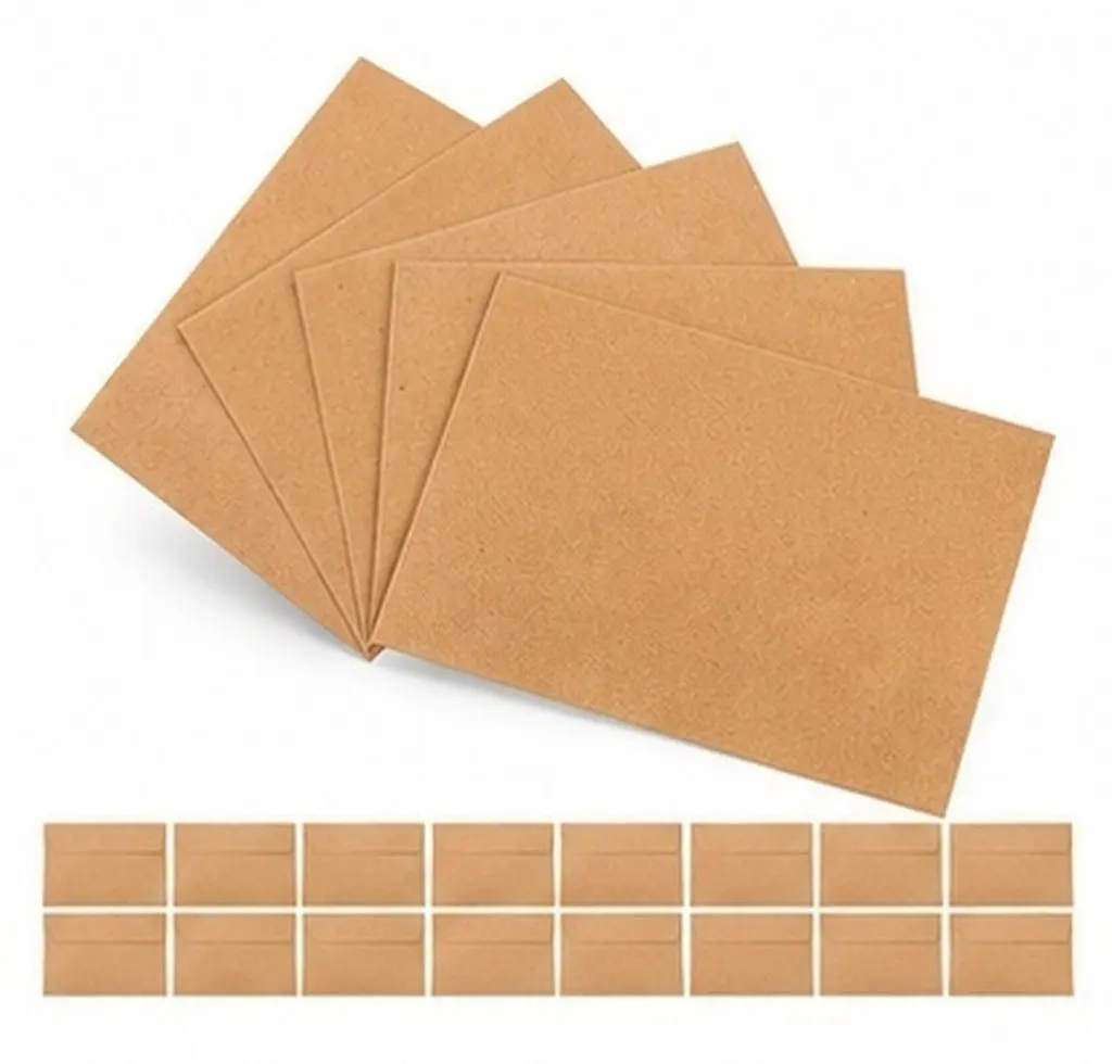 30Pcs A4 Self Adhesive Kraft Envelopes Brown Invitation Greeting Card Wedding Photo Postcard Announcement Mailing Envelopes Set