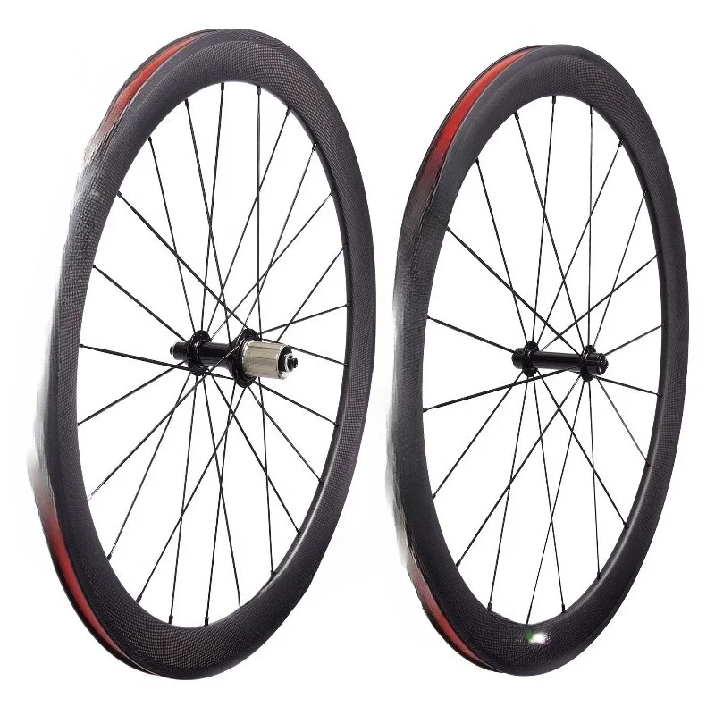 Carbon Knife Road Wheel Set Carbon Fiber 700C Opening 38 50 60mm Vacuum Tube Tire V Brake Bicycle