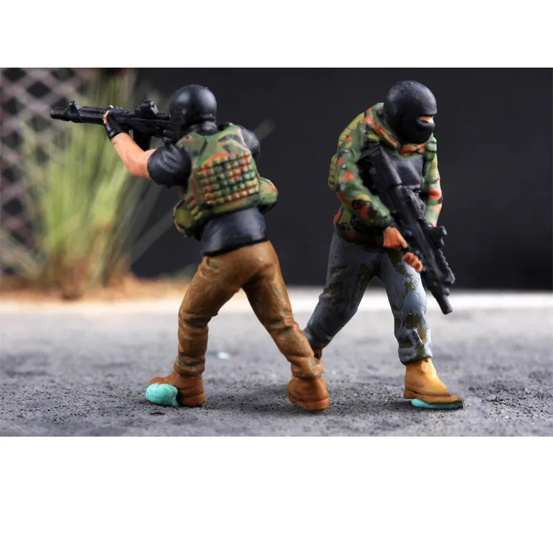 1:72 Schaalmodel 3D Afdrukken Geschilderde Hars 8 Stuks Team Action Figure Soldaten DIY Scène Accessoire Collectie Display