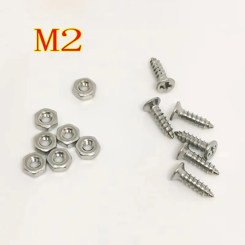 

50/100pcs M2 304 Stainless Steel Ultrathin Cross Phillips Ultra Thin Low Flat Wafer Head Self Tapping Wood Screw