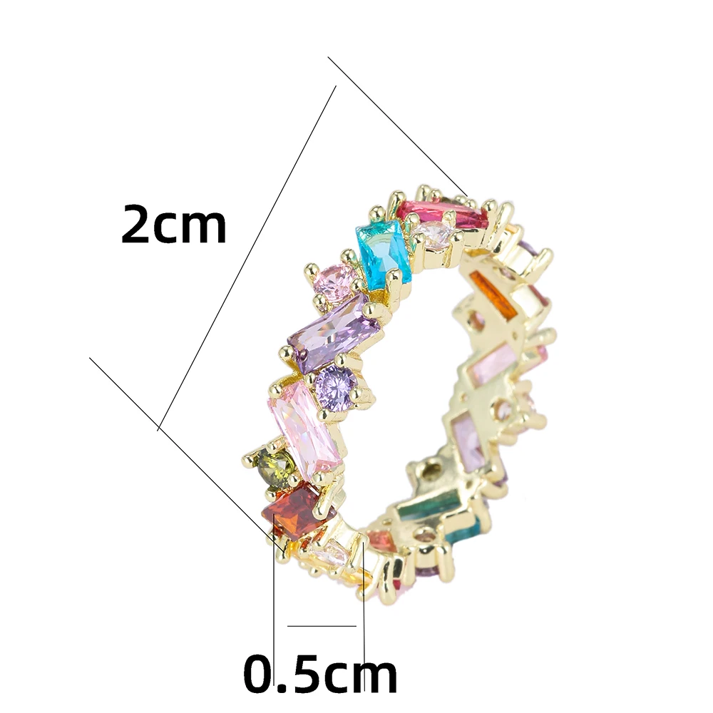 SUGO 2022 صيف جديد موضة جميلة متعدد الألوان تصميم غير منتظم خواتم زركونيا للنساء الاتجاه عشاء مبهر مجوهرات هدية #5