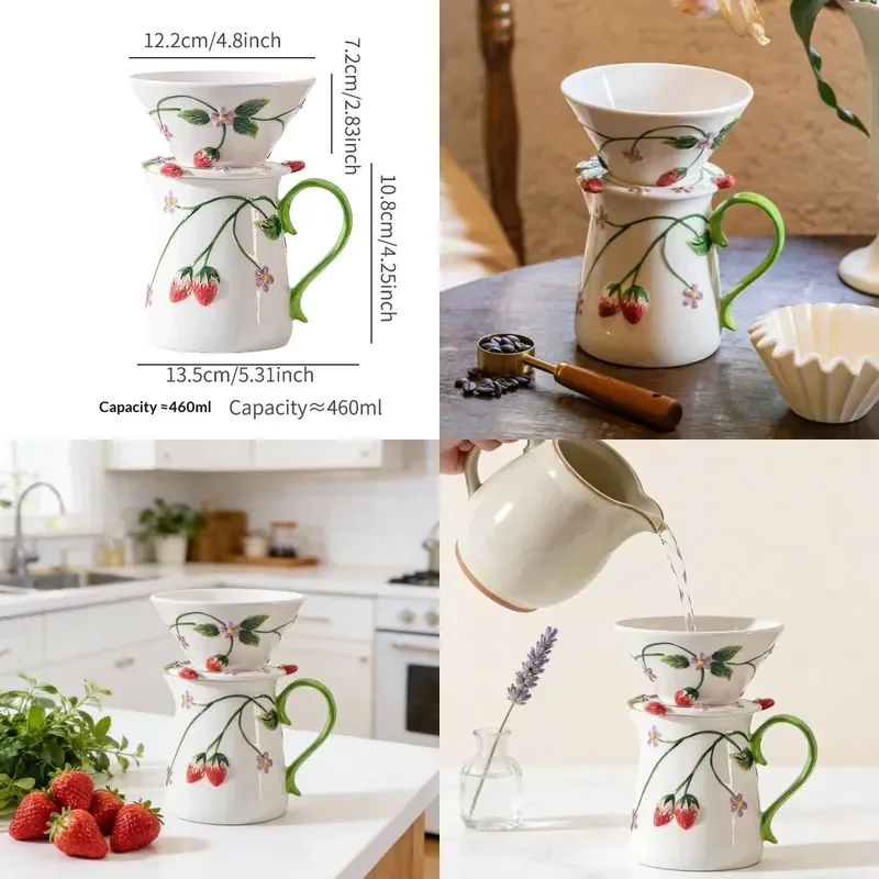 for Ceramic Coffee Pot Drip Filter Milk Frother Food Grade Cafe Cross Border Hot Sale