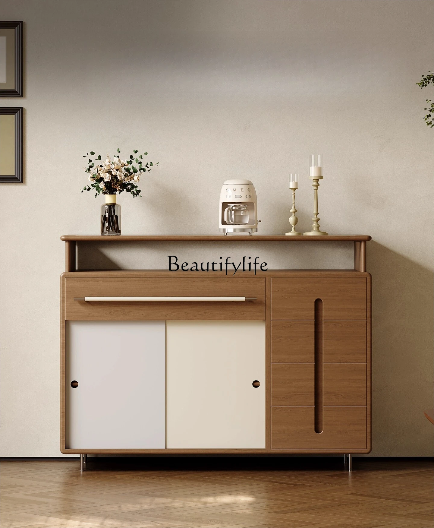 

Retro solid wood dining side cabinet Middle ancient cherry wood living room side cabinet