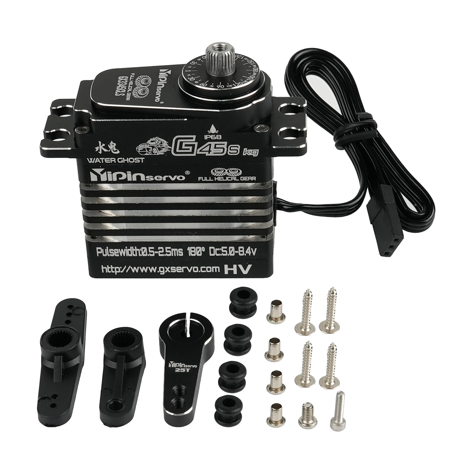 G45s 45KG Waterproof IP68 Digital Servo High Torque Coreless Motor Steel Gear Metal Case 180 Degree for RC Car Robot Model