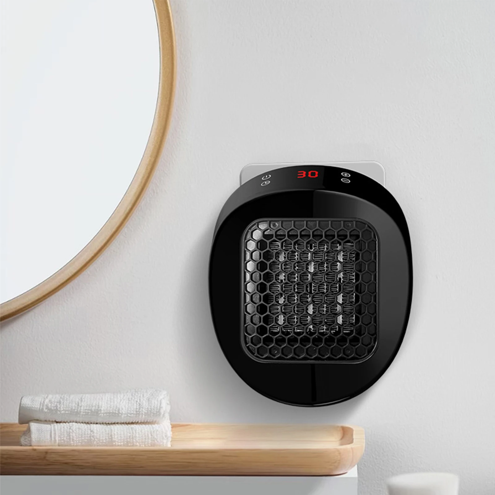 سخان مساحة بمنفذ الحائط مع مؤقت تحكم عن بعد 12 ساعة، سخان حائط كهربائي صغير لغرفة الحمام والمكتب وغرفة النوم والمنزل