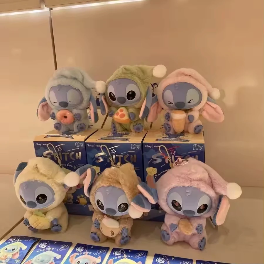 Nwe Miniso ديزني غرزة أكل بعض شيء قبل النوم سلسلة الفينيل صندوق أعمى حقيبة قلادة لطيف دمية صندوق غامض لعبة الكبار هدية