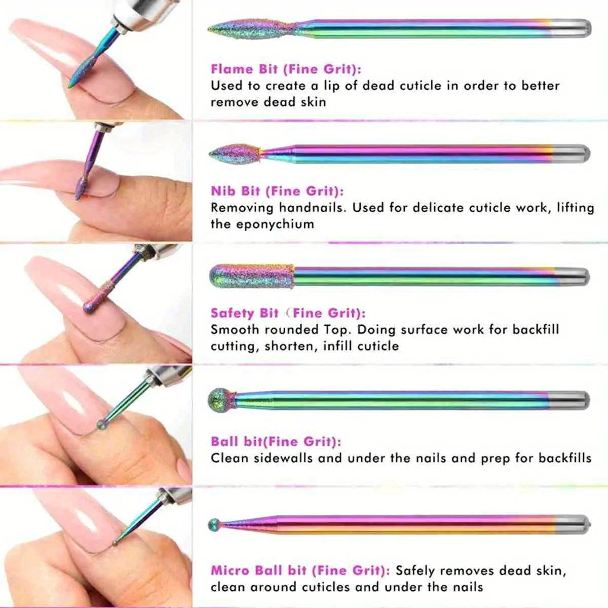 14 Stücke + 75 Stücke Kappen Schleifbänder 180/120/80 Körnung Professionelle Wolframstahl Keramik Nagelbohrer Set Elektrische Maniküre Nagel