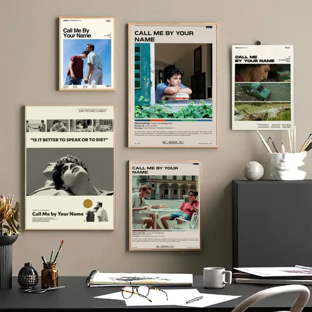 Gay Love Movie Call Me By Your Name Timothee Chalamet Classic Anime Poster Waterproof Paper Sticker House Bar Room Wall Decor