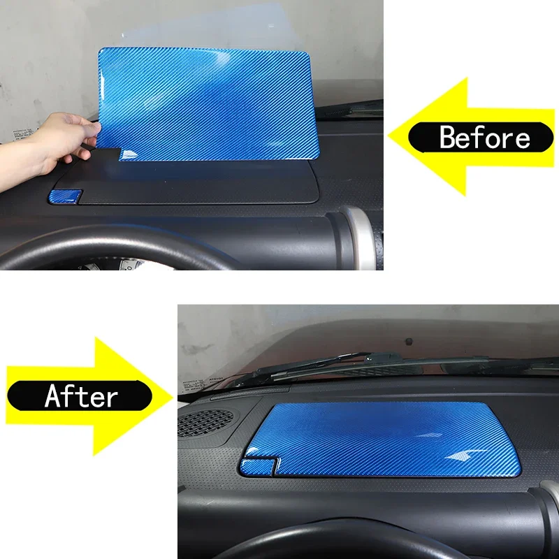 For 2007-2021 Toyota FJ Cruiser Soft Carbon Fiber Car Meter Storage Box Panel Cover Sticker Car Interior Protection Accessories
